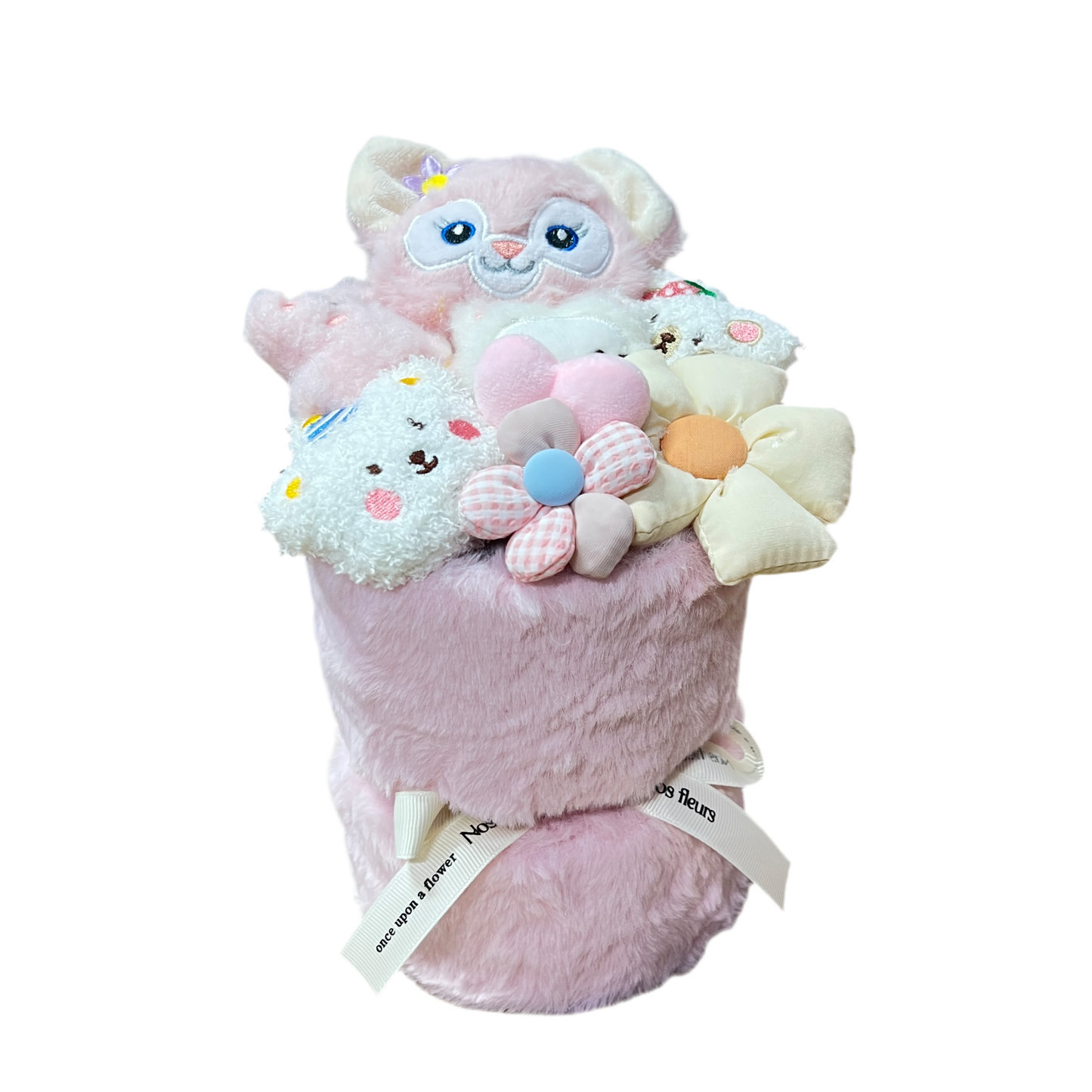 Kytice z plyšáku 24cm - Růžový Králík