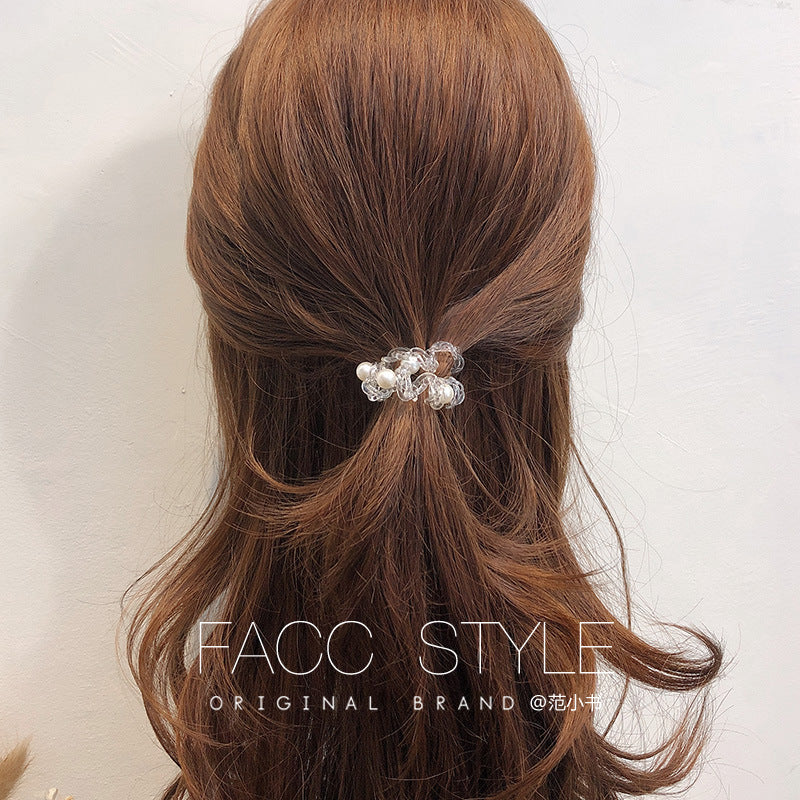 Průhledná gumička s perlami