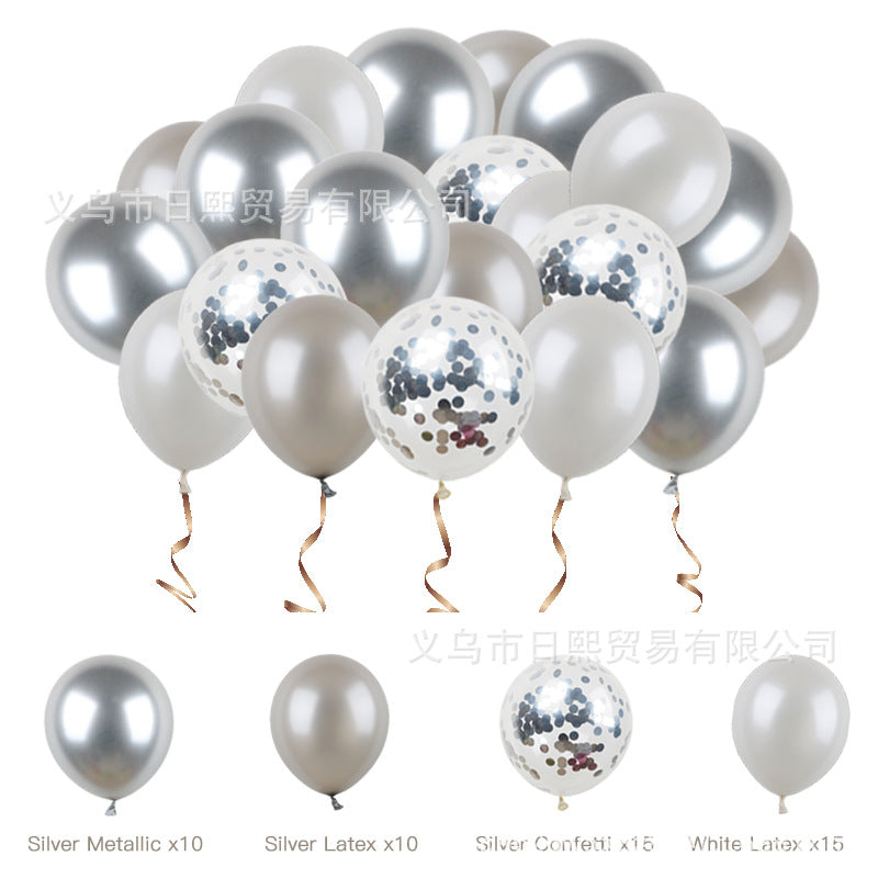 51 ks křížové Rose Gold Latex Confetti Combo Set