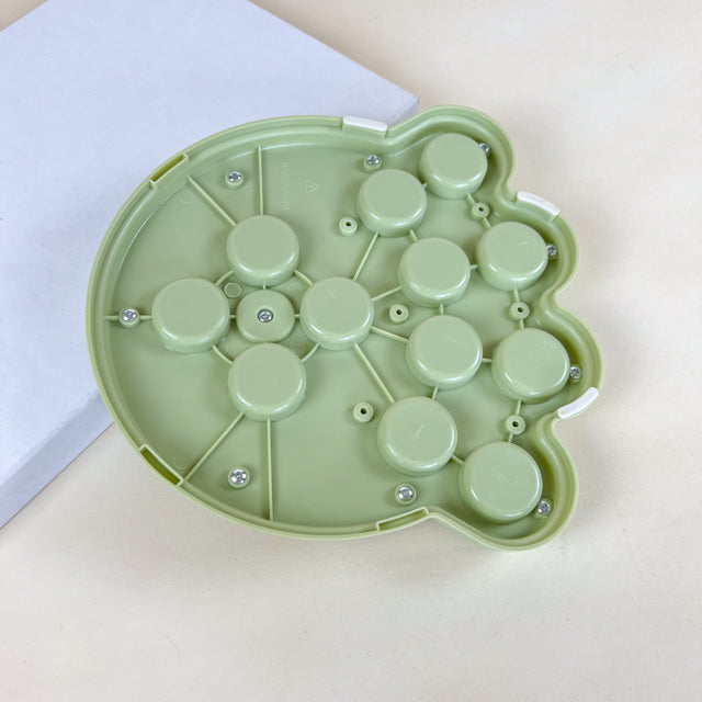 A bowl against devouring with a puzzle for dogs