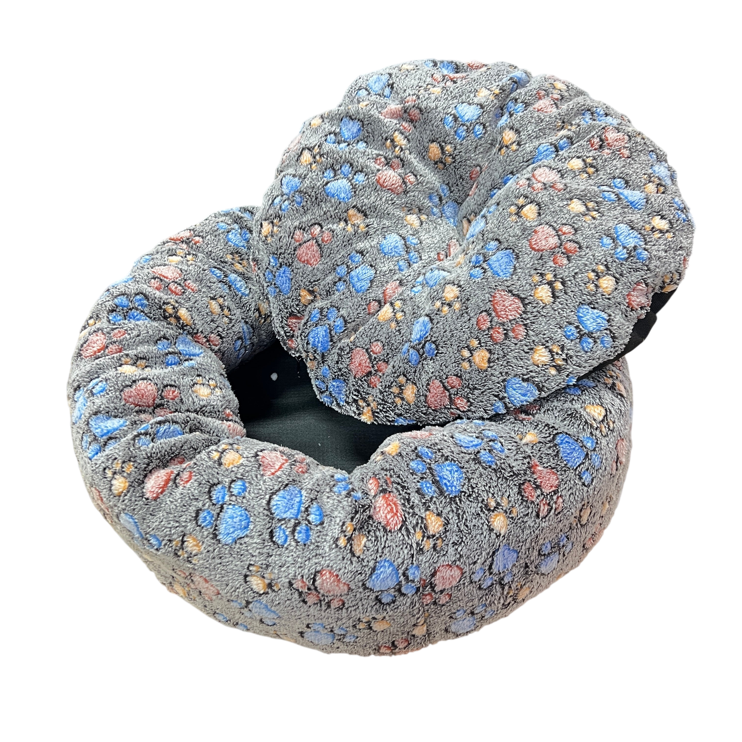 ANNAM Kulatý Chlupatý Pelíšek Tmavě Šedý se Srdíčky