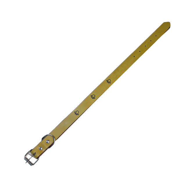 Kožený obojek pro psy s tlapkami 2.5cm, délka 50cm