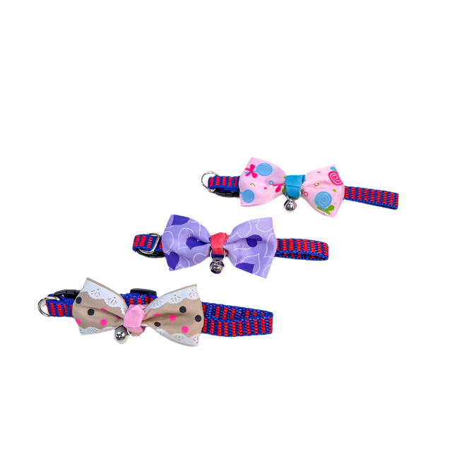 Obojek pro mazlíčky s mašličkou (obvod 18-25 cm)