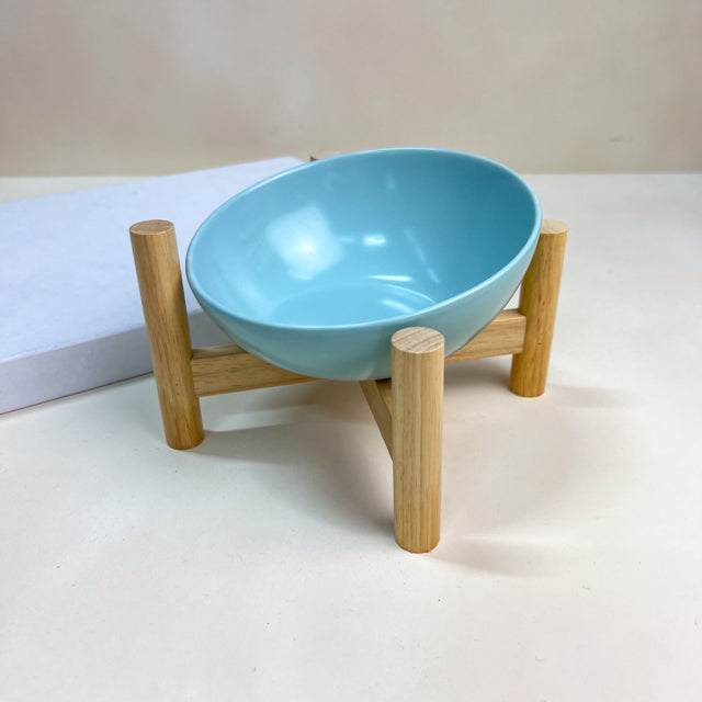 ANNAM Keramická miska s dřevěným podstavcem 15 cm