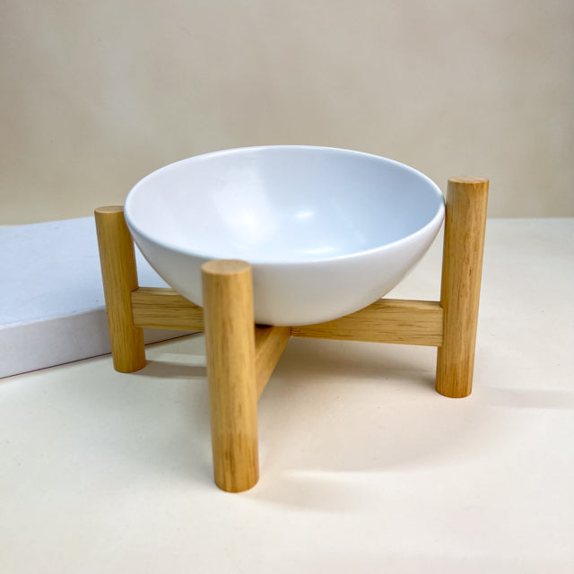 ANNAM Keramická miska s dřevěným podstavcem 15 cm