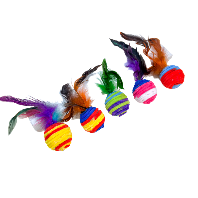 ANNAM Koule s peřím pro kočky 5 cm, peří 18 cm