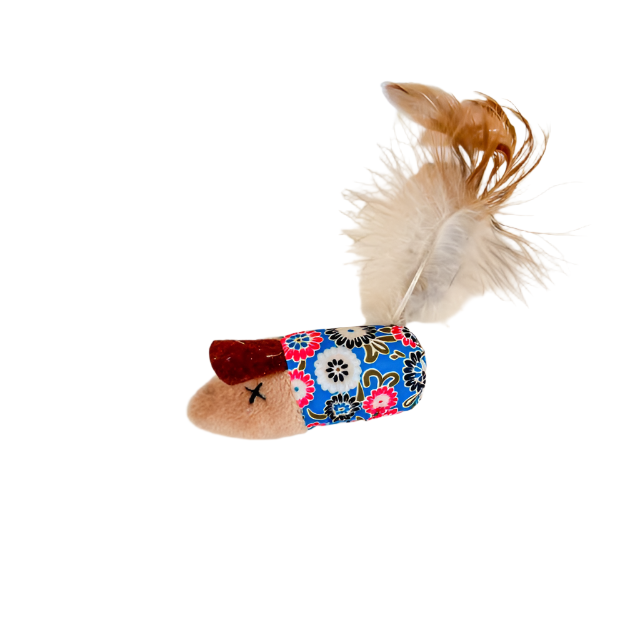 Toy with feathers 8x15 cm