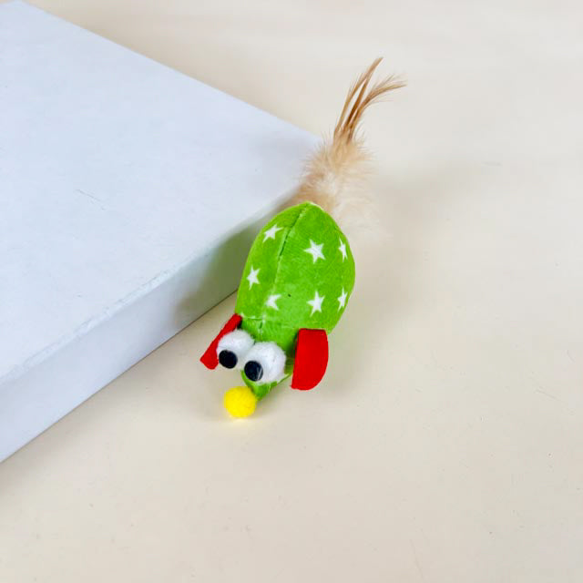 ANNAM Myška s peřím pro kočky 15 cm