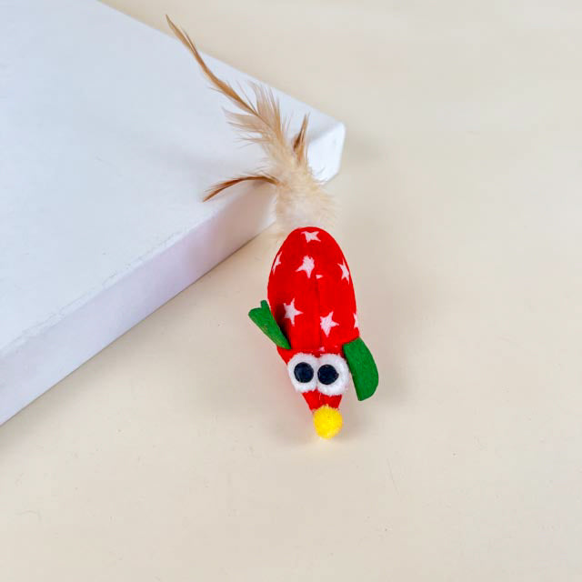 ANNAM Myška s peřím pro kočky 15 cm