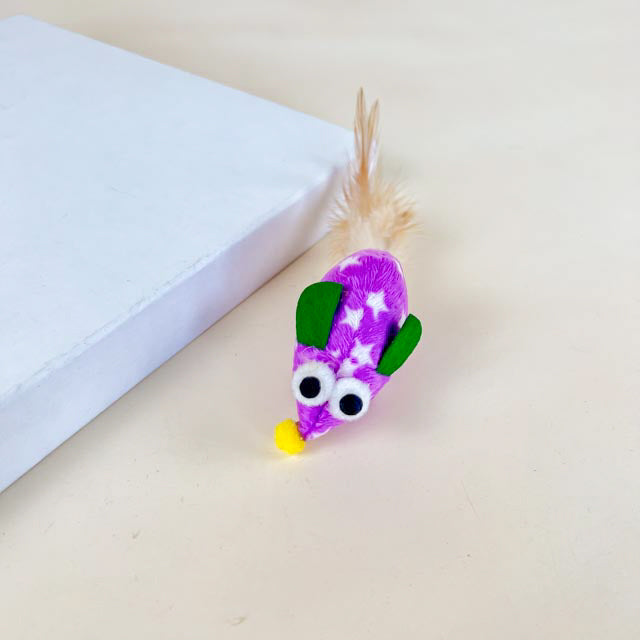 ANNAM Myška s peřím pro kočky 15 cm