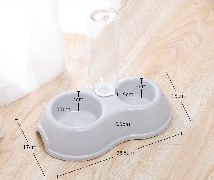 ANNAM Dvojitá miska s držákem na láhev vody 28.5 cm