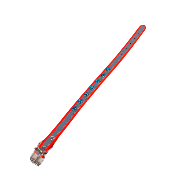 ANNAM Kožený obojek pro psy s kamínky 40 × 2 cm