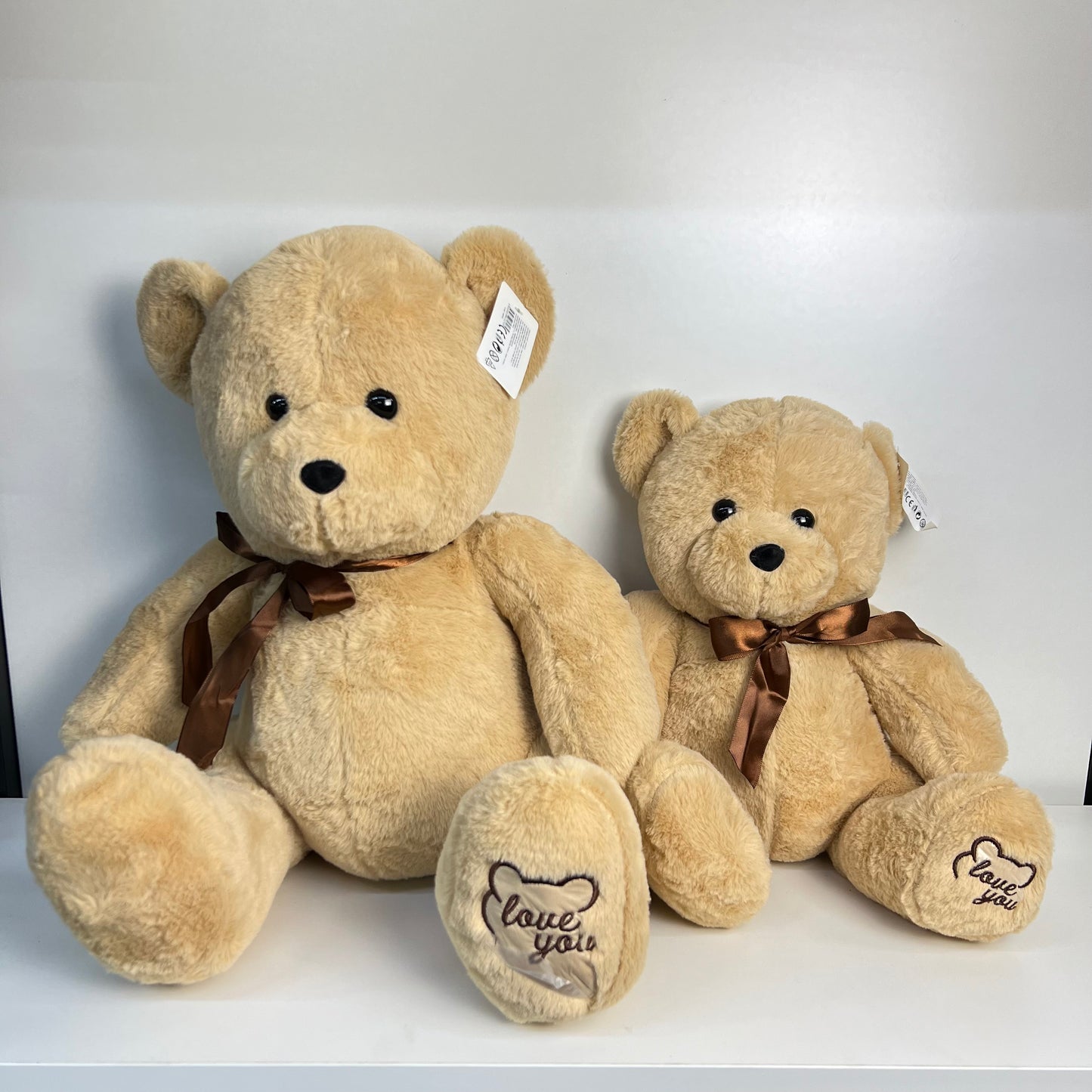 Plyšový medvídek s mašlí a "Love You" na noze 30cm