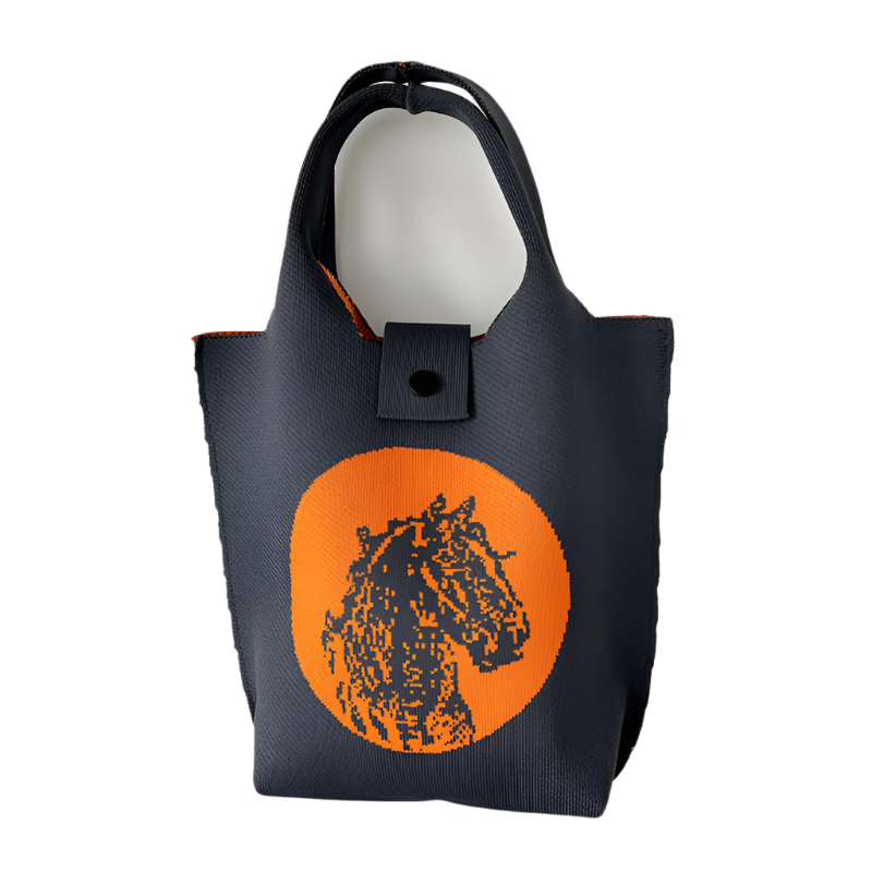 High-Capacity Commuter Woven Tote Oranžová koňská hlava