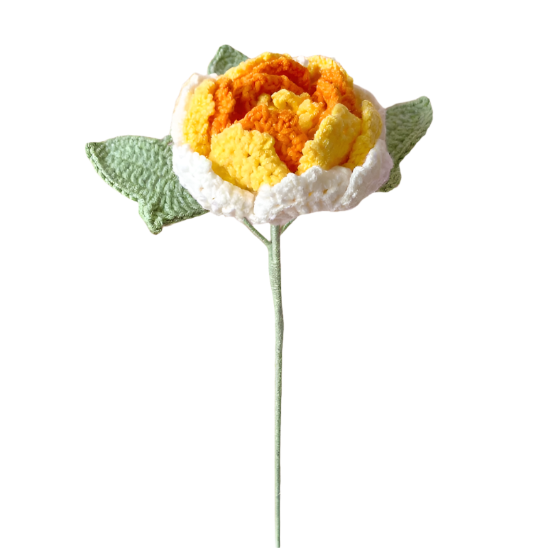 ANNAM Háčkované Květiny Pivoňka - gradientní žlutá