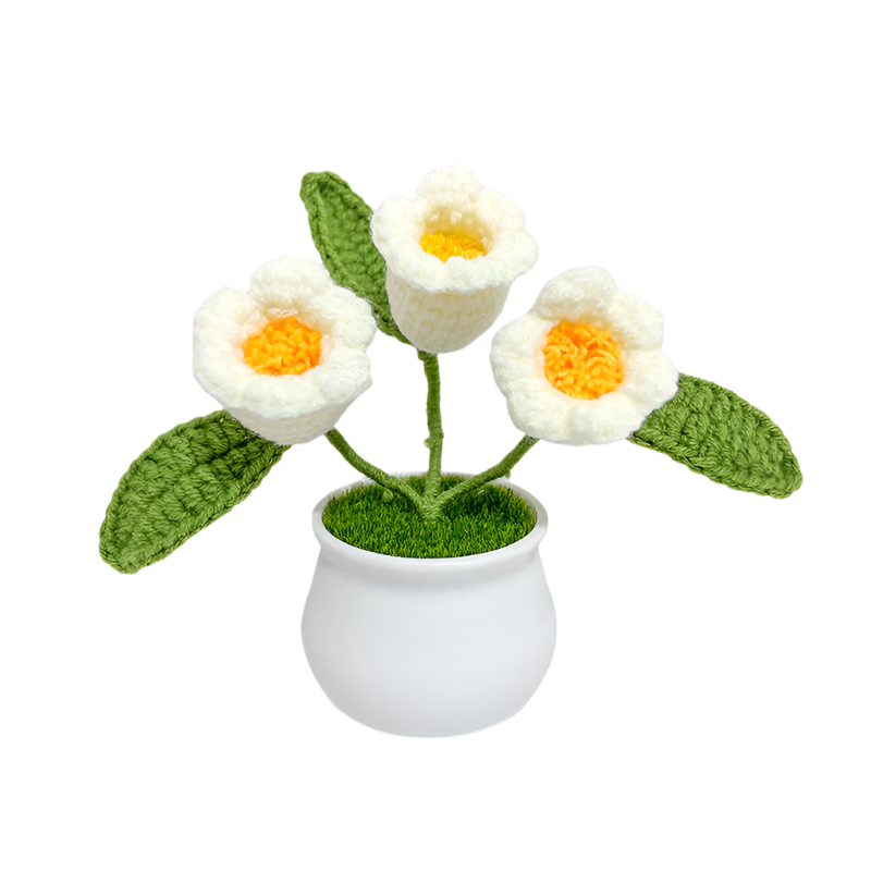 ANNAM Konvalinka v bílém květináči Bílá konvalinka (hotová)