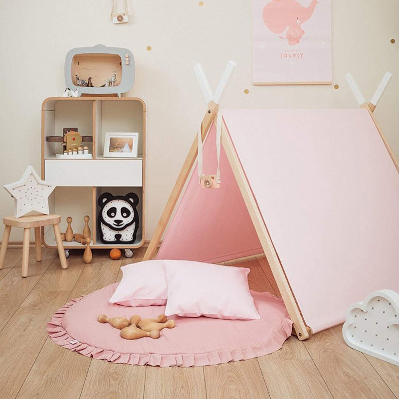 Dětská Podložka-Krajková kulatá podložka v limetkové barvě 100cm