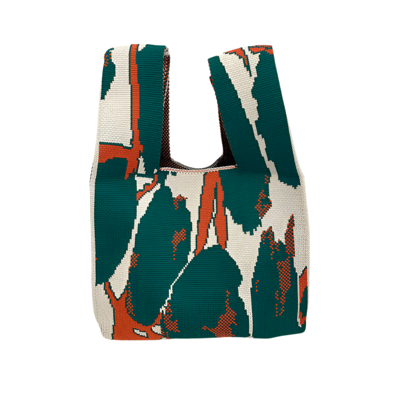 Cute Flower Power Casual Tote Tmavě zelený kamenný vzor