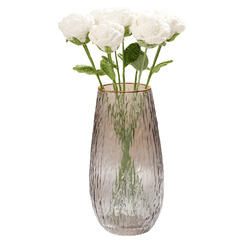 ANNAM Růže Jedna bílá ručně držená růže v jednobarevném provedení