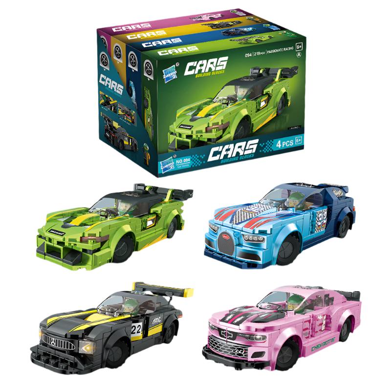 Stavebnice sportovní auto - Zelená - 219 dílků, 4,3cm x 5,8cm x 15 cm