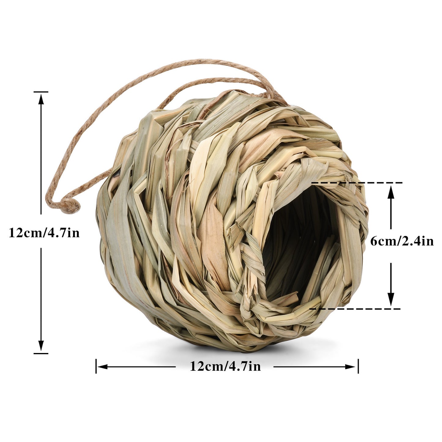 ANNAM Domeček pro ptáčky 12cm s lanem na pověšení
