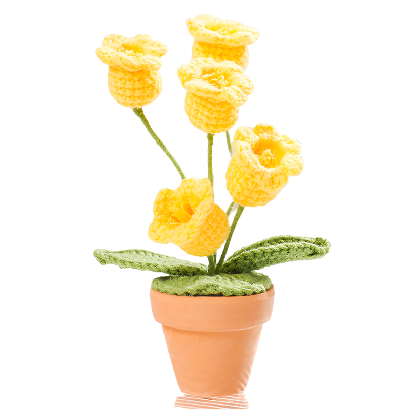 ANNAM Konvalinka v květináči Žlutá konvalinková ozdoba (hotová)