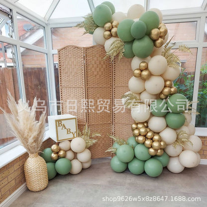 Avokádově zelený retro barevný balonek Balíček fazolové pasty Zelená narozeninová dekorace Balonkový řetěz Extrémní náhrada