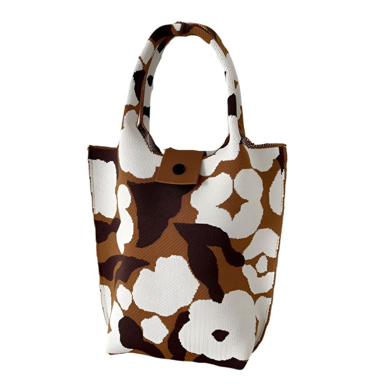 High-Capacity Commuter Woven Tote Kari květina