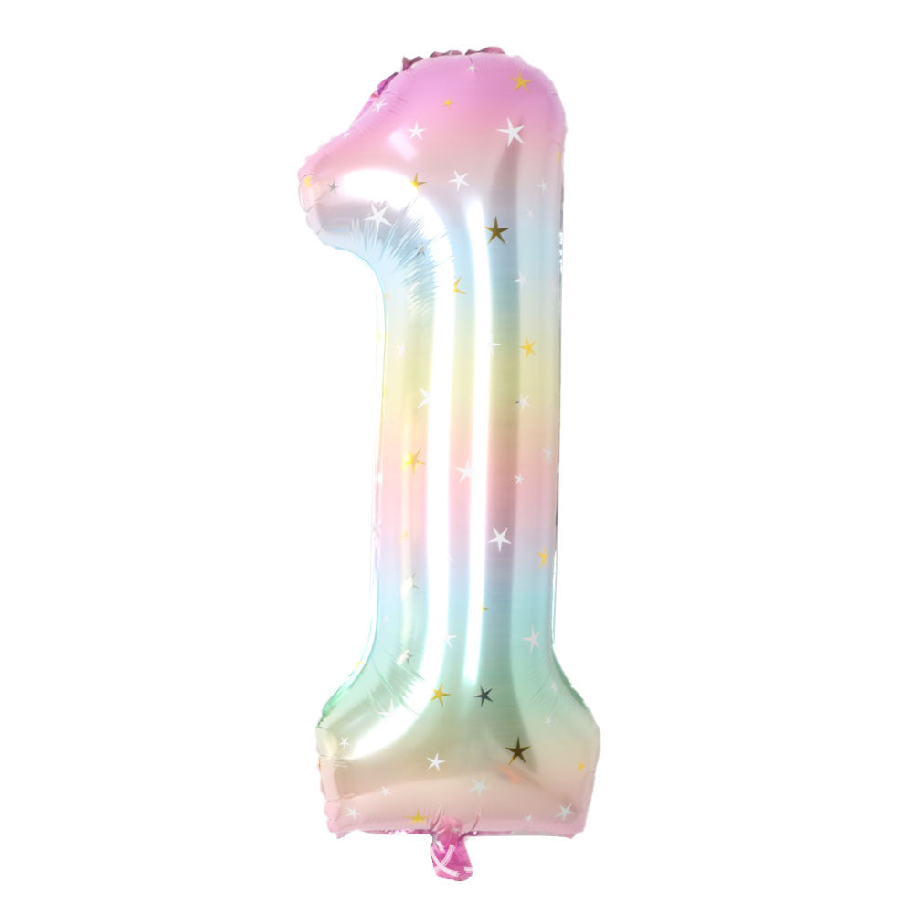 Am100cm/100cm/40" palců hvězdné nebe gradient velké čísla 0-9 hliníkové fólie fólie narozeninové party dekorace velmi rychle peníze zpět