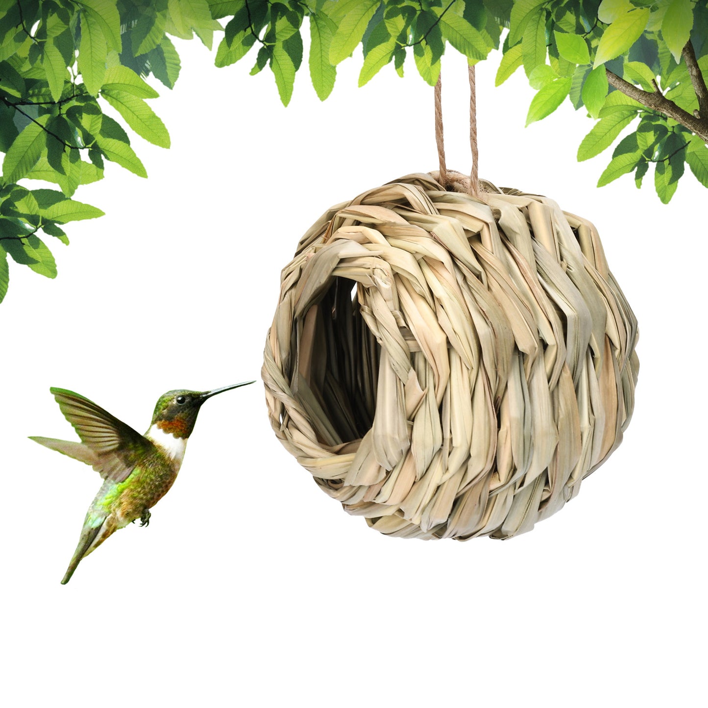 ANNAM Domeček pro ptáčky 12cm s lanem na pověšení