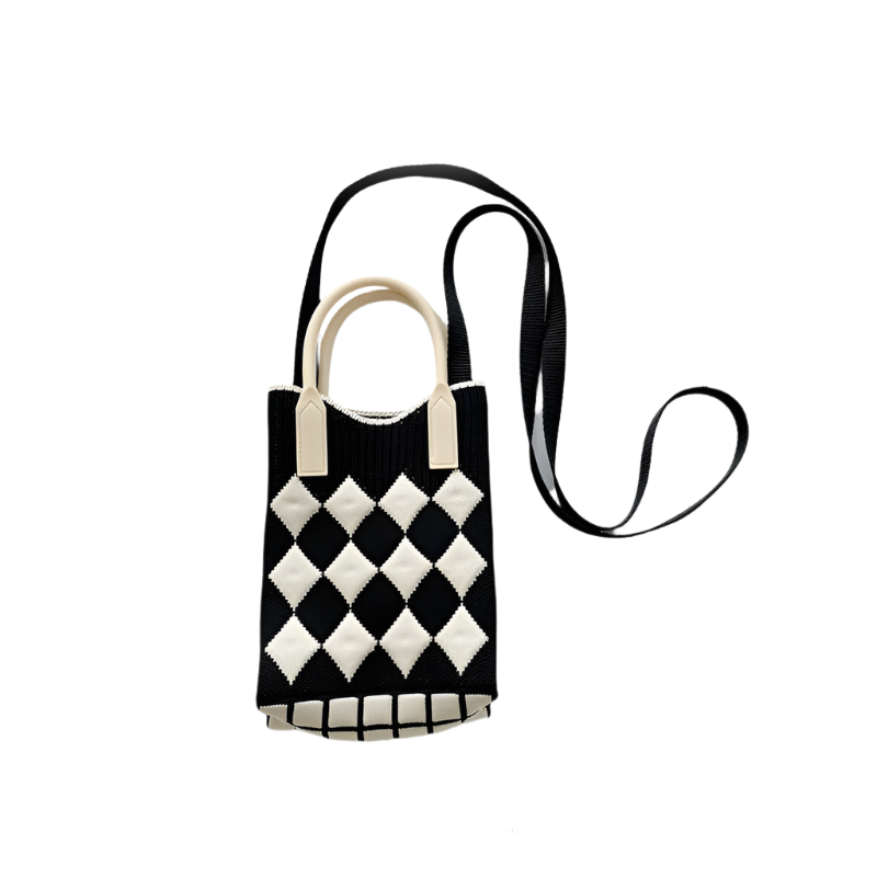 Mini Crossbody Marvel Knit Bag Černý diamant