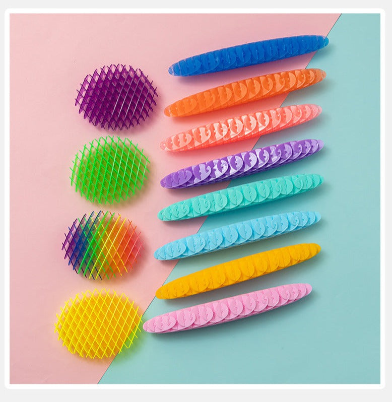 Fidget Worm - antistressová - duhový 30cm