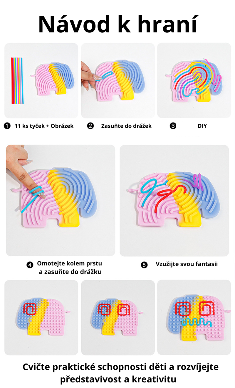 Smyslová Antistressující deska s 11ks tyčinkama