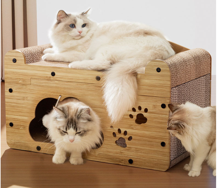 Skládací škrabadlo domeček pro kočky 48x25x25 cm