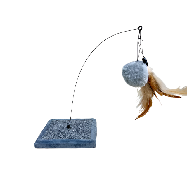 ANNAM Deska s kývajicí koulí a peřím 15x15x30 cm