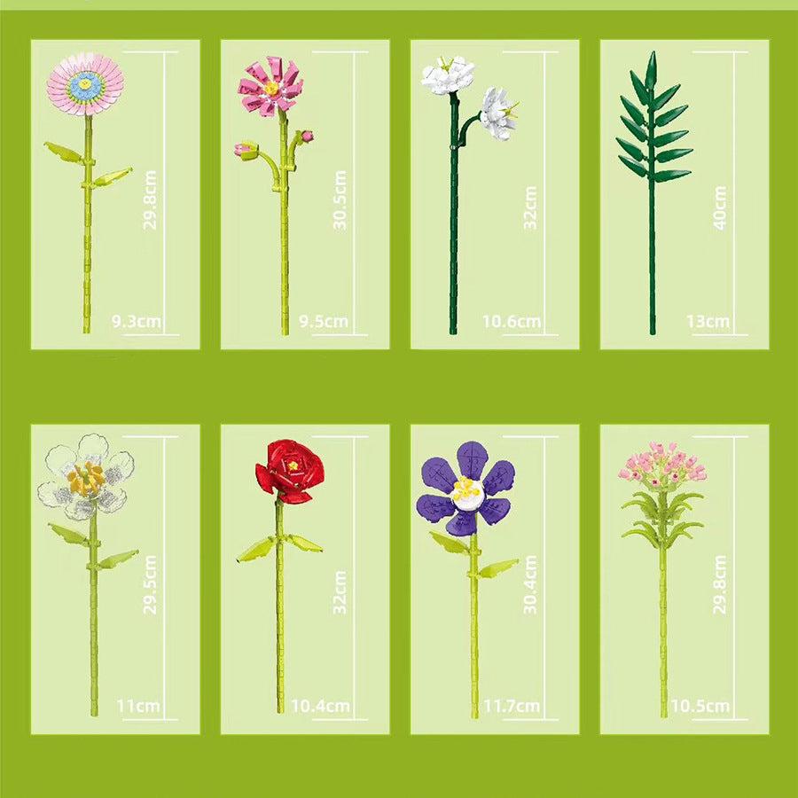 Stavebnice váza s kytkami, 730 ks, 23.8 x 16.5 x 11.8 cm