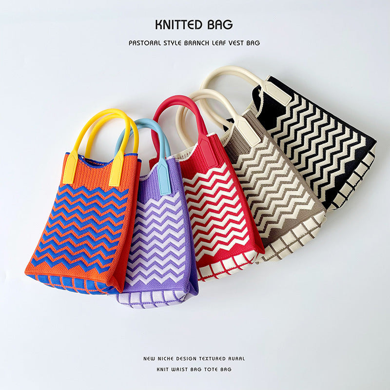 Mini Crossbody Marvel Knit Bag Černá vlna