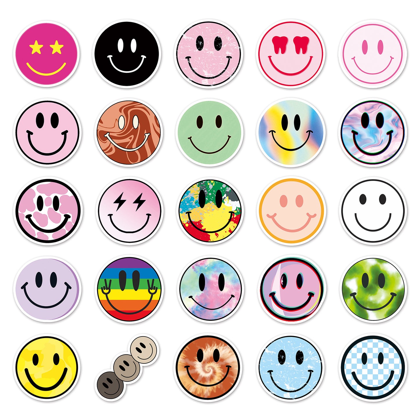 Samolepky Smajlík Smile 50ks - 50 odlišných samolepek