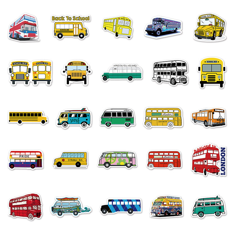 Bus Stickers 50pcs - 50 different stickers