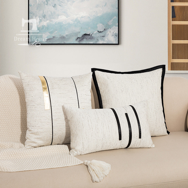 ANNAM povlak Béžová s černou a zlatou 45*45cm