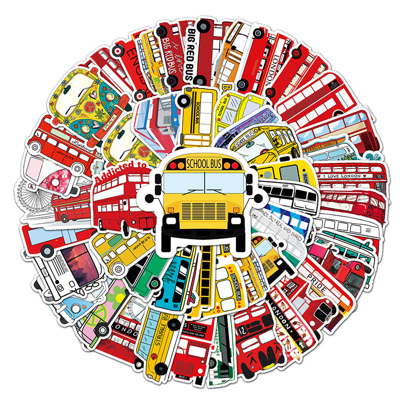 Bus Stickers 50pcs - 50 different stickers