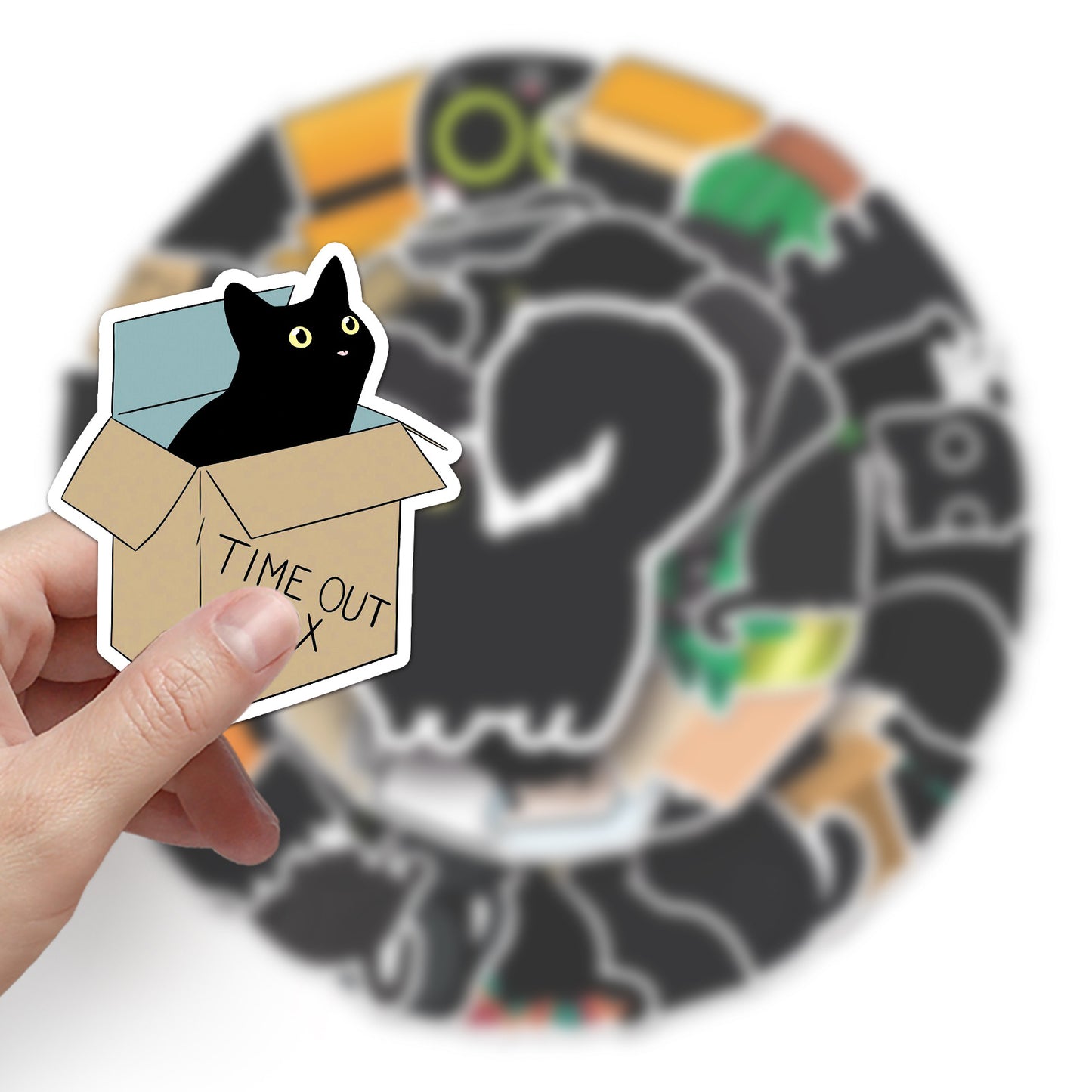 Black Cat Stickers 50pcs - 50 different stickers