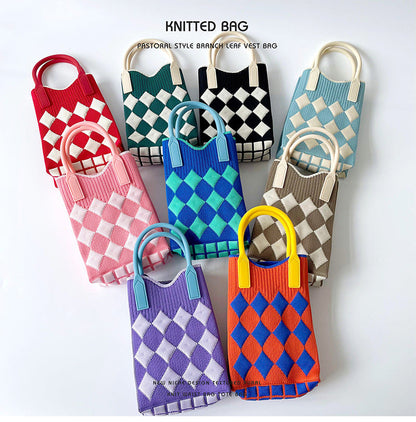 Mini Crossbody Marvel Knit Bag Khaki vlna