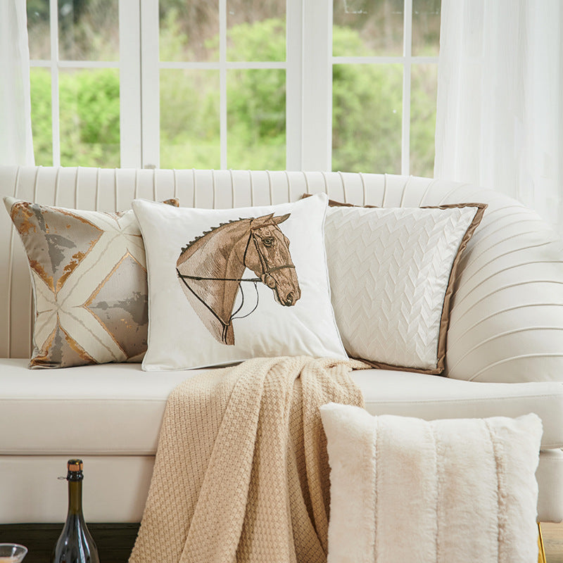 ANNAM povlak Polštář z králičí kožešiny béžový; 45*45cm