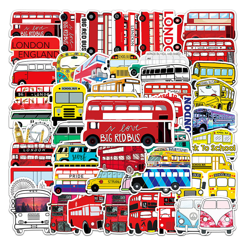 Bus Stickers 50pcs - 50 different stickers