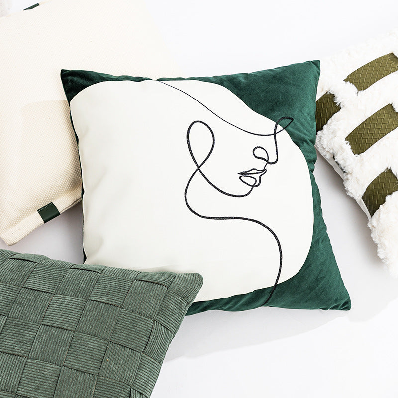 ANNAM povlak Králičí kožešina - mechově zelená; 45*45cm