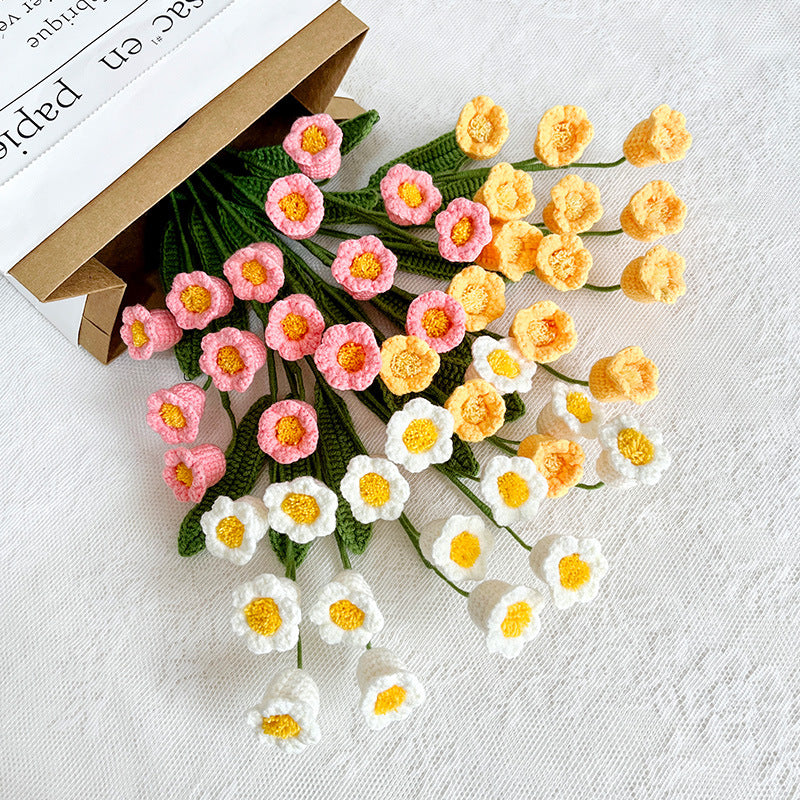 ANNAM Háčkované Květiny Vícehlavá konvalinka bílá [Hotovo