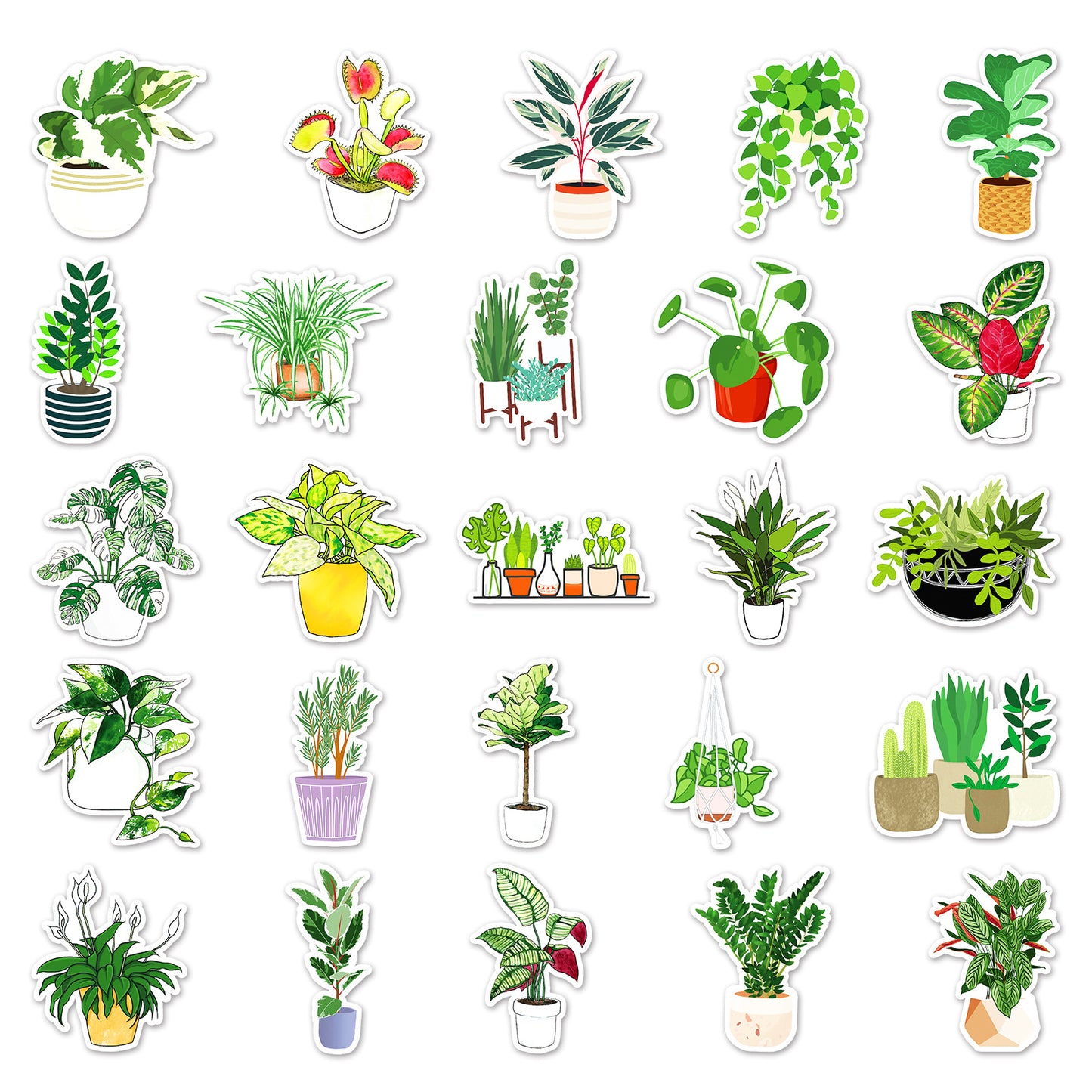 Room Plants Stickers 100pcs - 100 different stickers