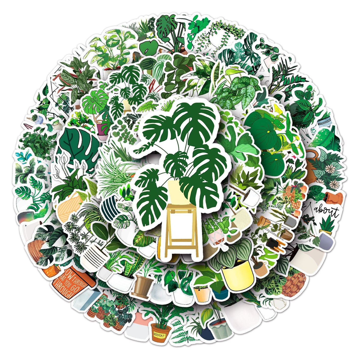 Room Plants Stickers 100pcs - 100 different stickers
