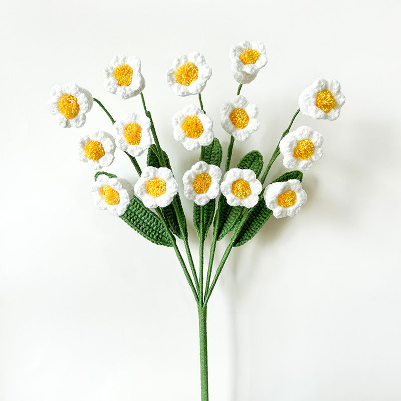 ANNAM Háčkované Květiny Vícehlavá konvalinka bílá [Hotovo